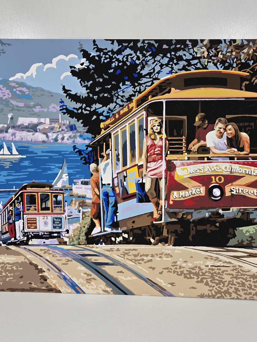San Francisco Cable Car Finished‎ Acrylic Painting Paint By Number 20x16 Travel